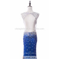 Custom Made Popular Evening Dress Royal Blue Sparkle Sequins Crystal Mermaid Bridal Gown 2017